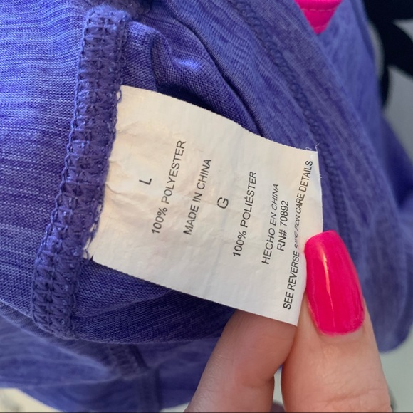 Layer8 Racerback Solid Purple with Pink Trim Tank Top Size Large - Picture 6 of 7
